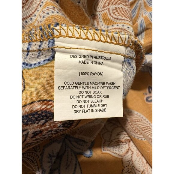 ABEL THE LABEL Orange Floral Maxi Dress Peasant Boho Cottagecore Lagenlook XS - Picture 8 of 8